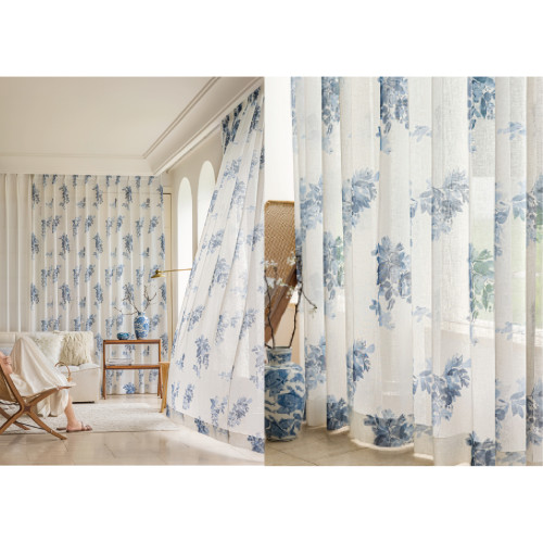 RÈM VẢI CAO CẤP IN HÌNH HHOA LAN LĂNG- MS 80411